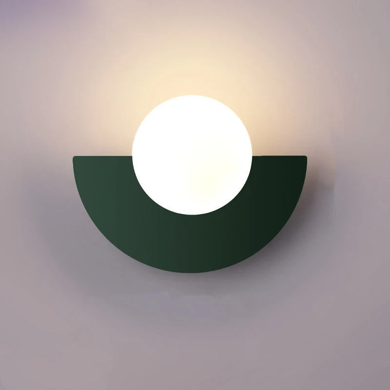 Modern Wall Sconce Colorful Spherical Semi-Circular Lamp
