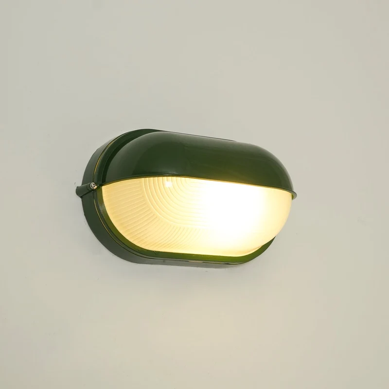 Outdoor industrial bulkhead wall lamp Oval weather-resistant design