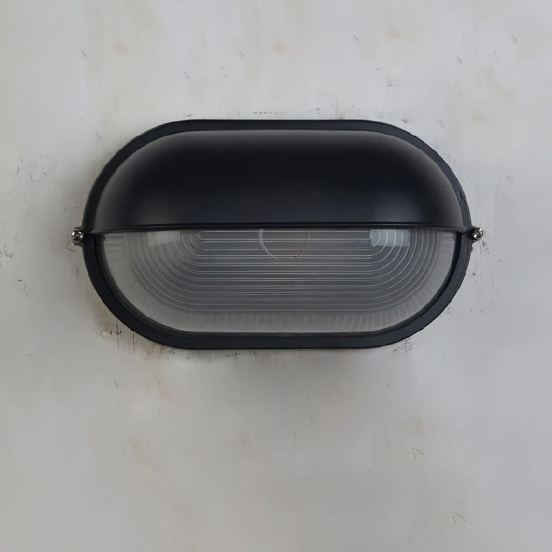 Outdoor industrial bulkhead wall lamp Oval weather-resistant design