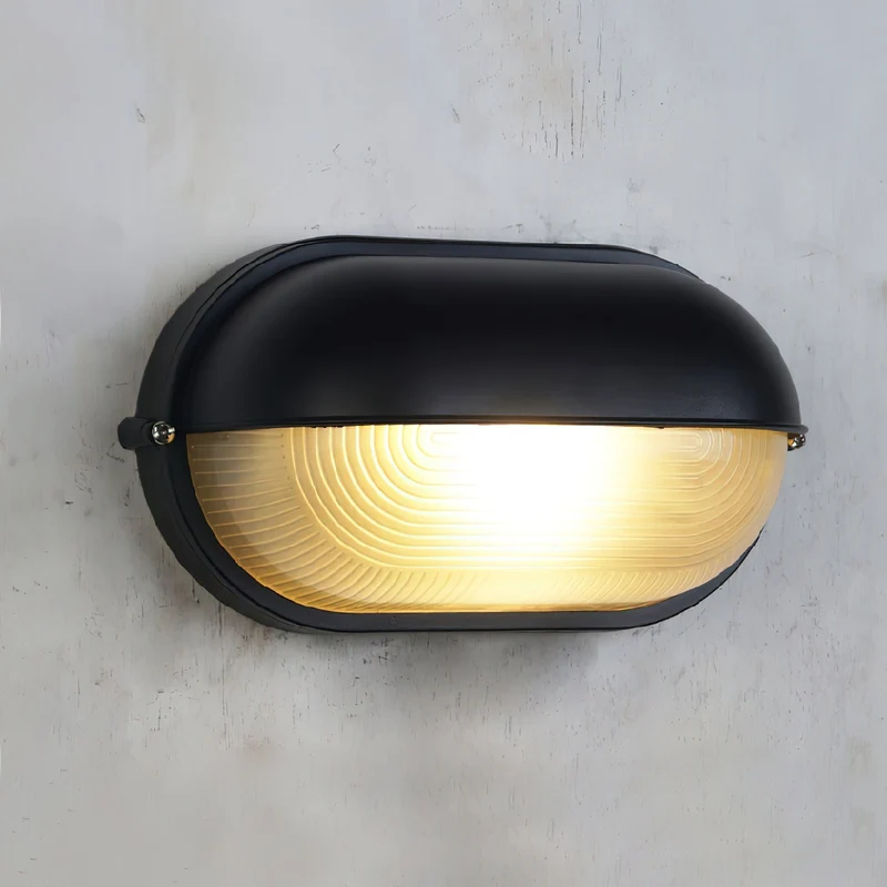 Outdoor industrial bulkhead wall lamp Oval weather-resistant design