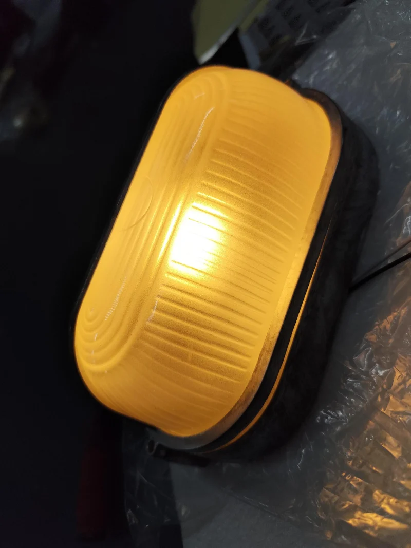 Outdoor industrial bulkhead wall lamp Oval weather-resistant design