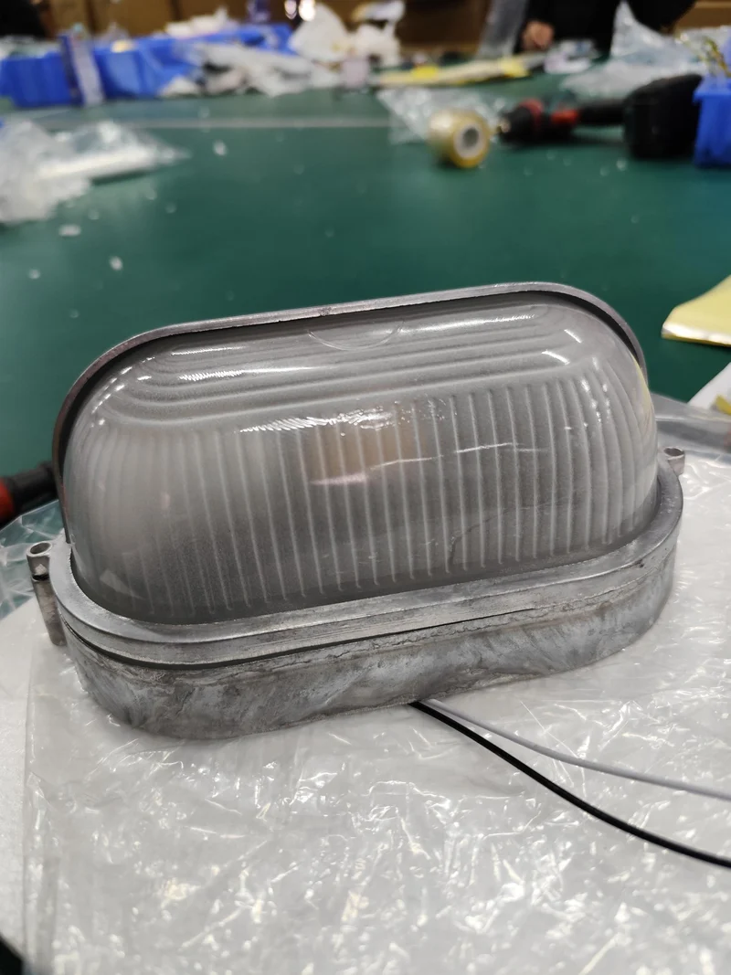 Outdoor industrial bulkhead wall lamp Oval weather-resistant design