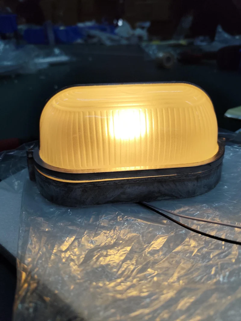 Outdoor industrial bulkhead wall lamp Oval weather-resistant design