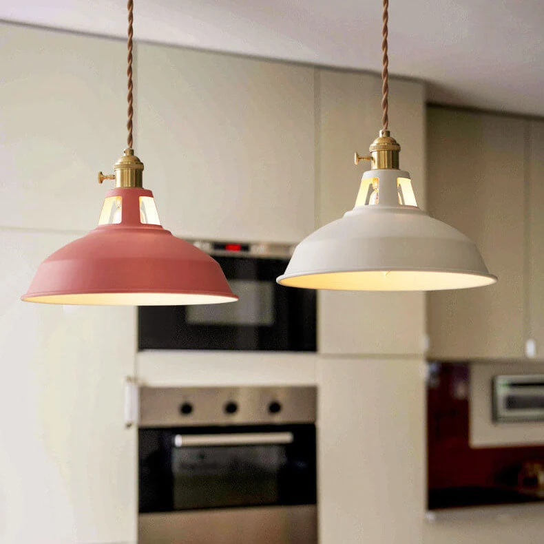 Single colorful industrial hanging ceiling lamp barn style