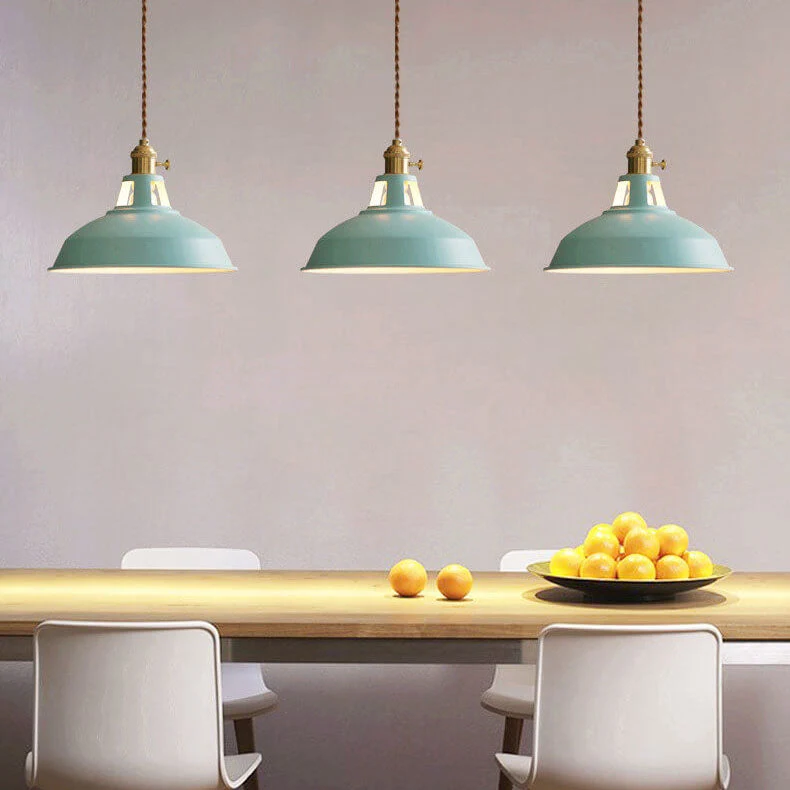 Single colorful industrial hanging ceiling lamp barn style