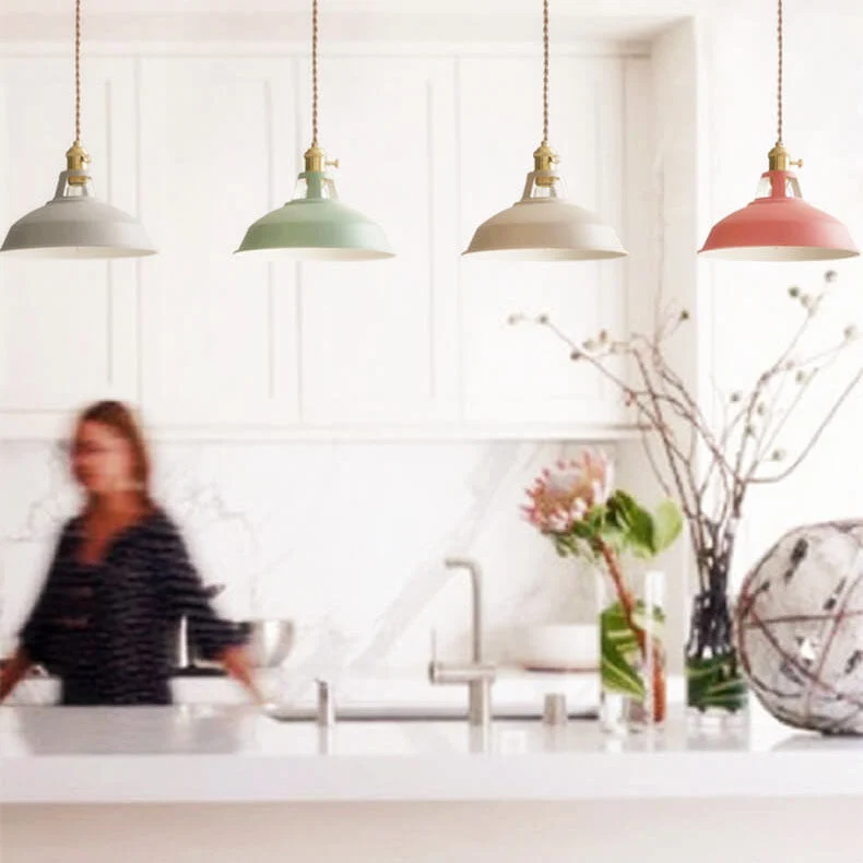 Single colorful industrial hanging ceiling lamp barn style