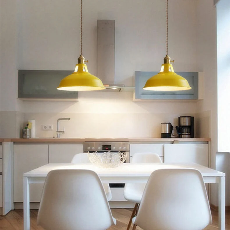 Single colorful industrial hanging ceiling lamp barn style