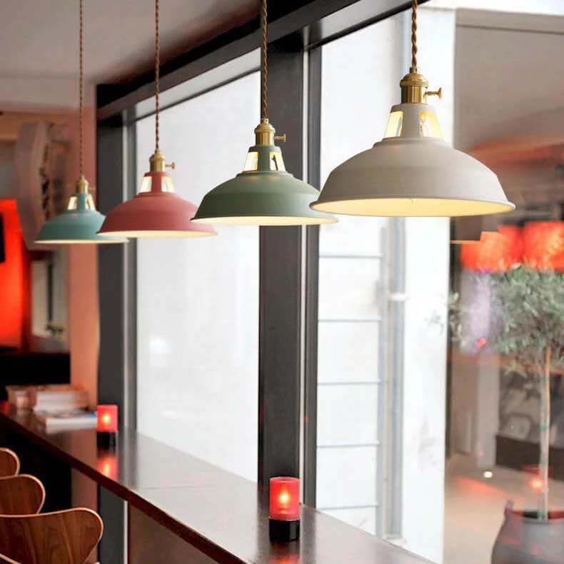 Single colorful industrial hanging ceiling lamp barn style