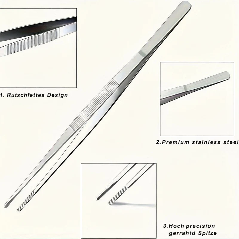 Keukentang RVS – Multifunctionele Precisietang 25 cm voor Koken, Serveren & Grillen