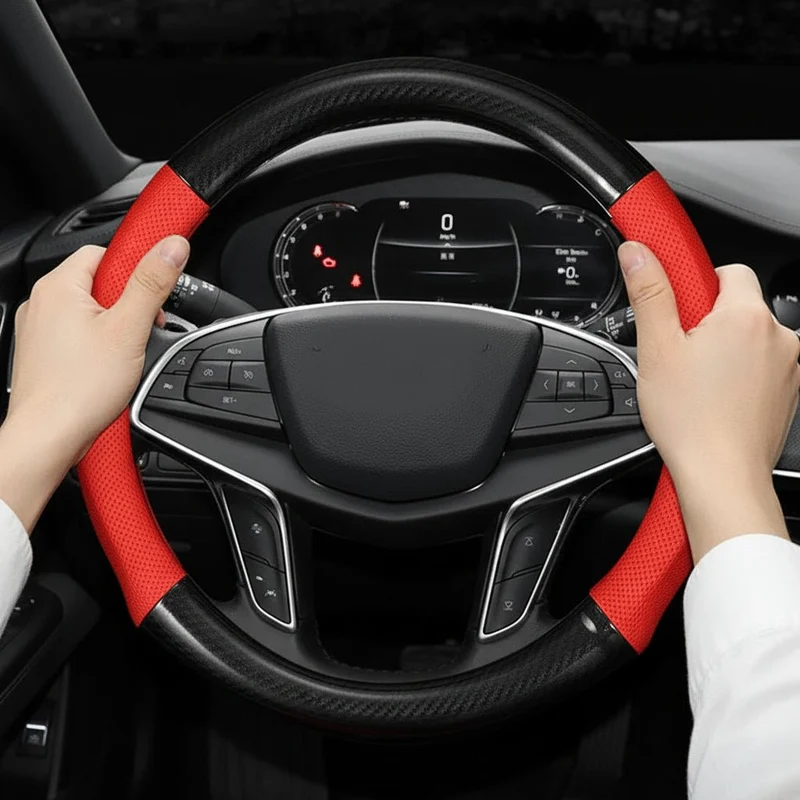 Autostuurhoes met Carbon Look – Antislip Grip van Kunstleer voor Extra Rijcomfort