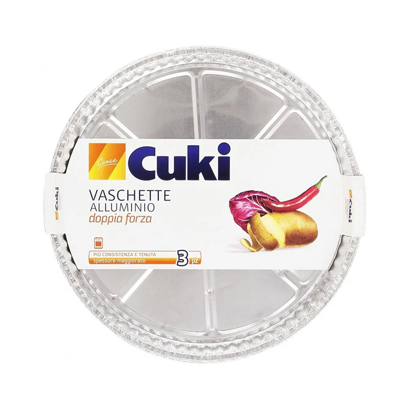 Vaschette Alluminio 3 Pz. Pizza 28,5 X H. 3,1 Cuki