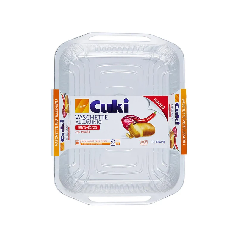 Vaschette Alluminio 2 Pz. 22,7x17,8x4,4 Cuki