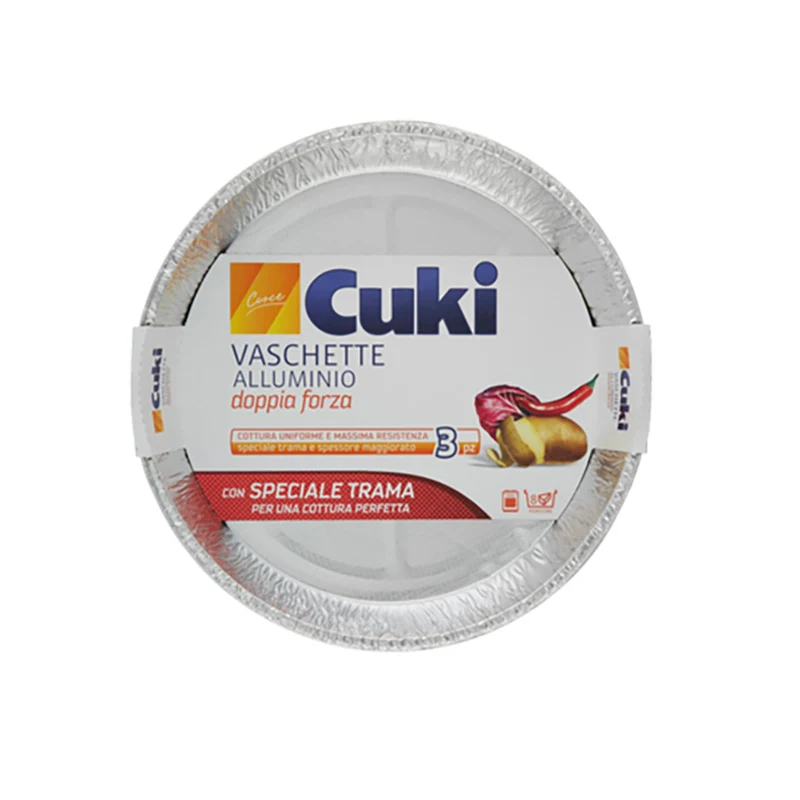 Vaschette Alluminio 3 Pz. Torta Tonda Cuki