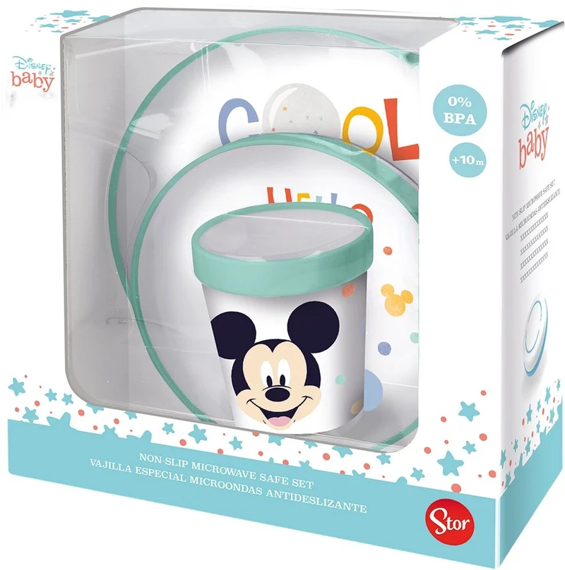 STOR Gift Set Pappa Bambini Disney Mickey Mouse da 3 pezzi in plastica senza