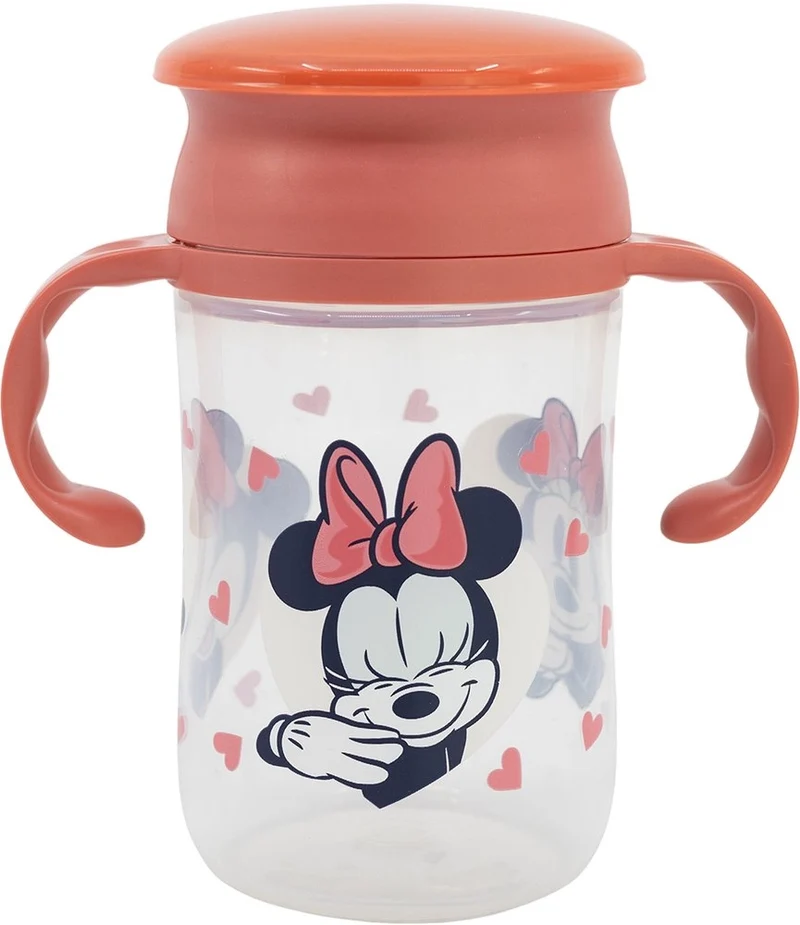 STOR Bicchiere da Viaggio Disney Minnie 395ML in plastica senza BPA con due