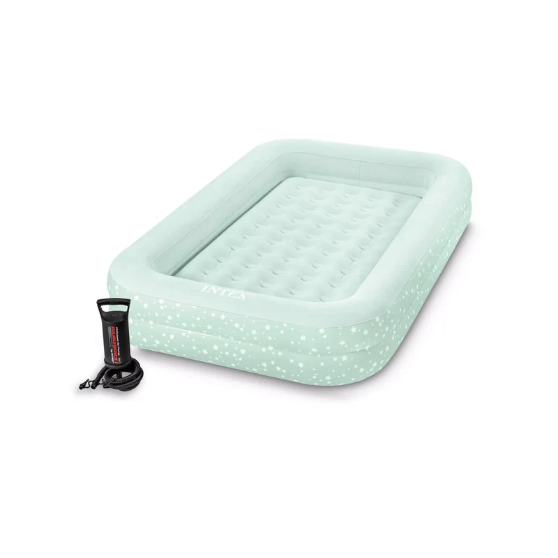 Materasso Gonfiabile da Viaggio Airbed Travel Cozy Kidz 107cm x 168cm x 25cm Verde con stelle Intex