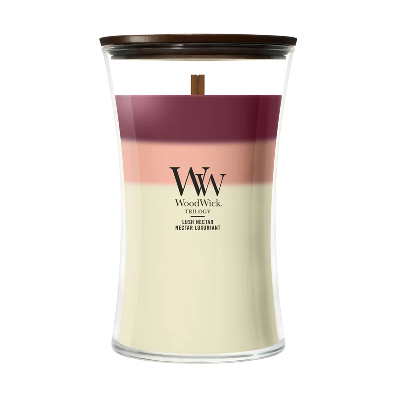Candela a clessidra grande Trilogy Lush Nectar 609g Multistrato WoodWick