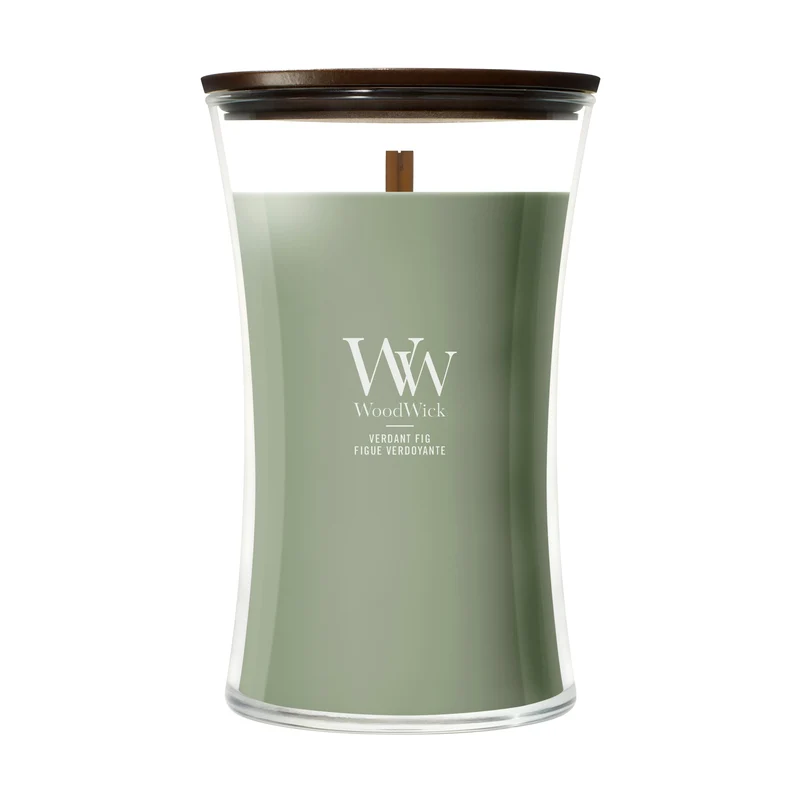 Candela clessidra grande Verdant Fig 609g Verde WoodWick