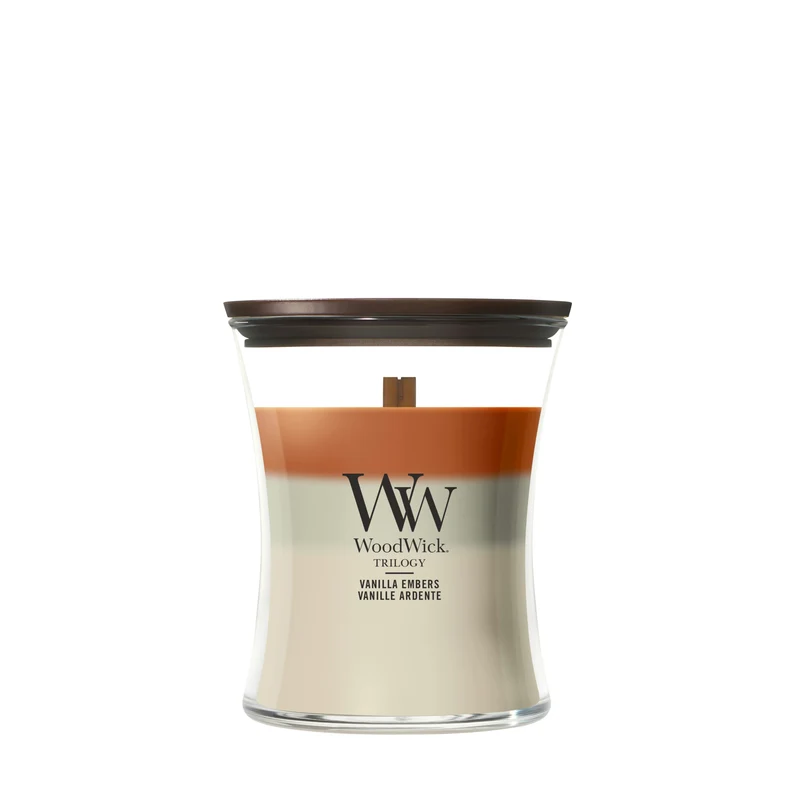 Candela Trilogy Clessidra Media Vanilla Embers 275g Woodwick
