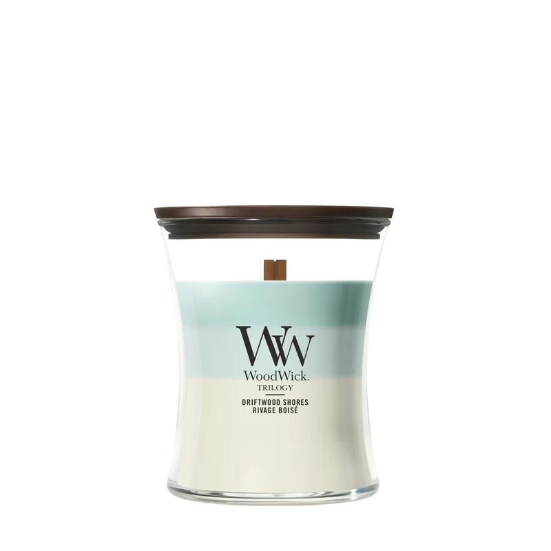 Candela a clessidra Trilogy Driftwood Shores 275g Woodwick