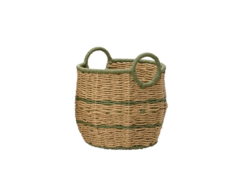 Cesto Corda Juta Naturale Verde D 25x27 Cm