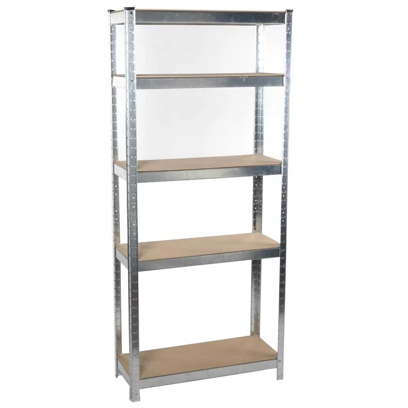 Scaffale Metallo Zincato e Legno 5 Ripiani 75x30 H 172 cm Casa Lavoro Ufficio Garage