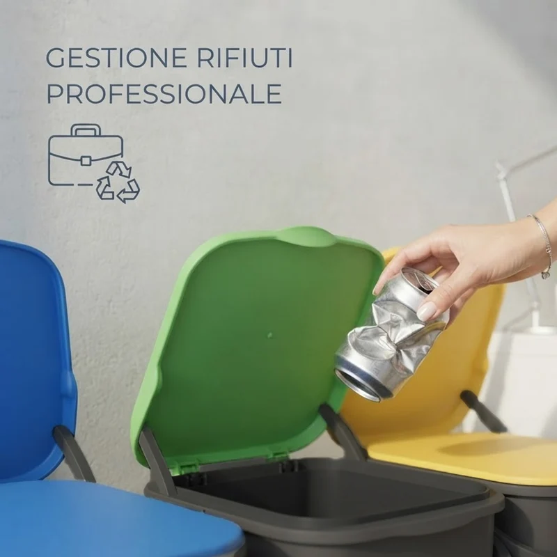 3 Pattumiere Premi' Plus 24L Apertura Push Raccolta Differenziata 32×29×46.5cm