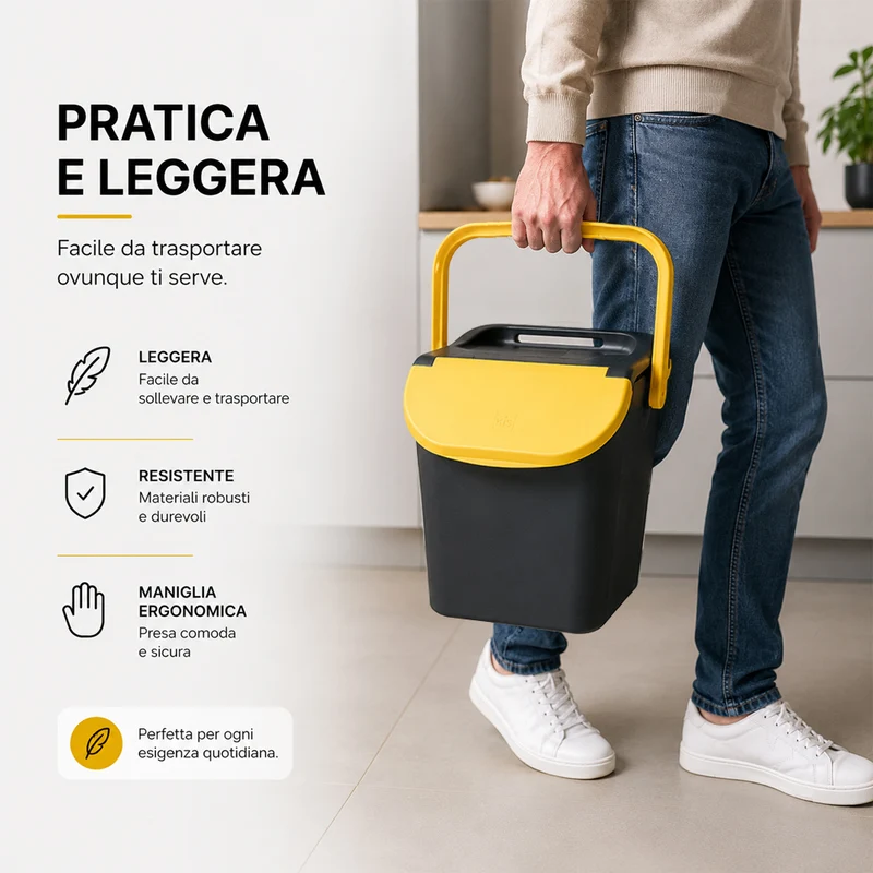 Set 3 Pattumiere Impilabili Tower Bin 3x30L Raccolta Differenziata 34x37.7x42 cm