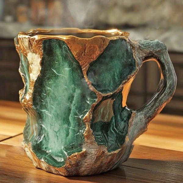 Coffee Mug Inspired by Crystal with a Unique Geometric Pattern