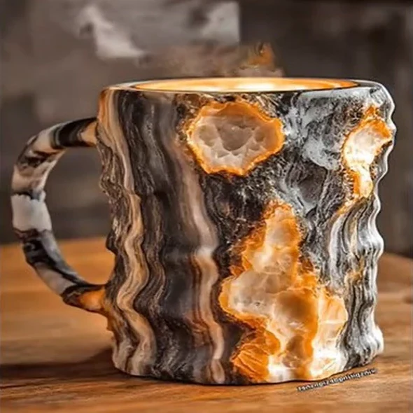 Coffee Mug Inspired by Crystal with a Unique Geometric Pattern