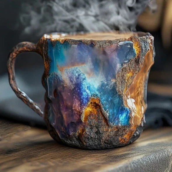 Coffee Mug Inspired by Crystal with a Unique Geometric Pattern