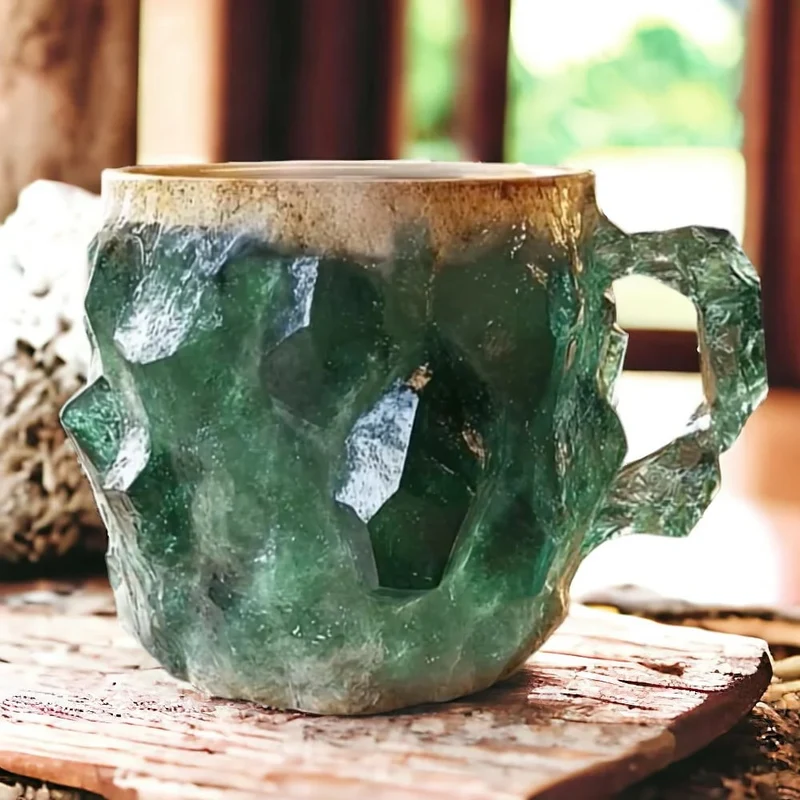 Coffee Mug Inspired by Crystal with a Unique Geometric Pattern