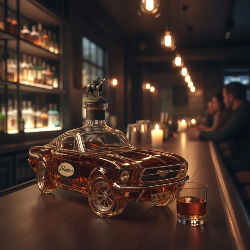 Whiskey decanter shaped like a sports car for home bar
