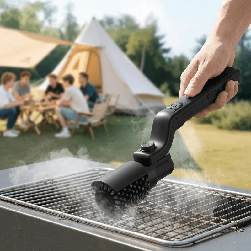 Grillborstel – Elektrische reinigingsborstel met 3 standen en ergonomisch handvat