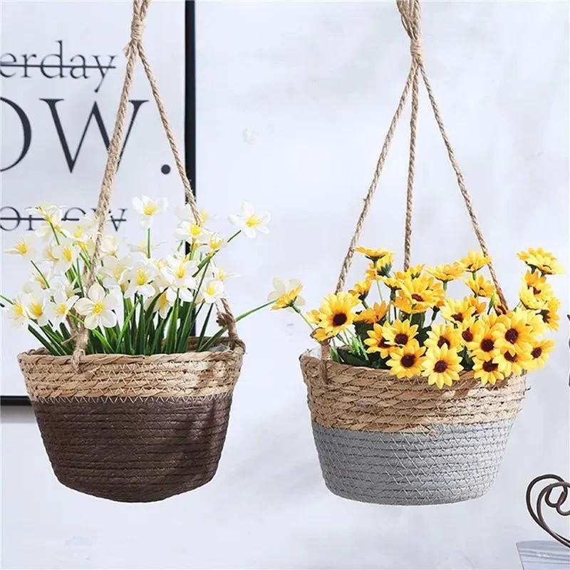 Hangplantenmand – Gevlochten jute plantenhanger met natuurlijke uitstraling en ruimtebesparend ontwerp