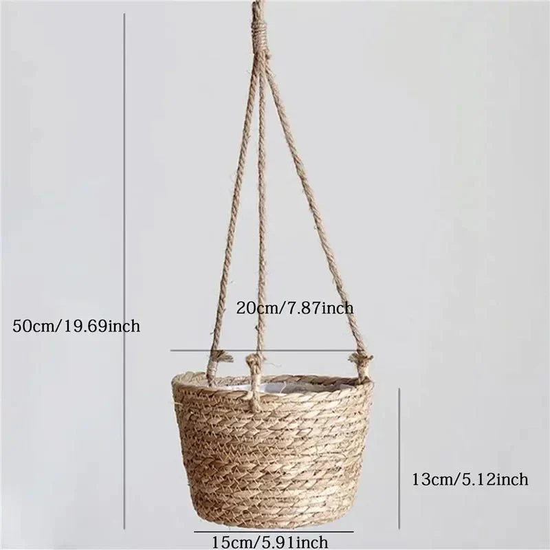 Hangplantenmand – Gevlochten jute plantenhanger met natuurlijke uitstraling en ruimtebesparend ontwerp