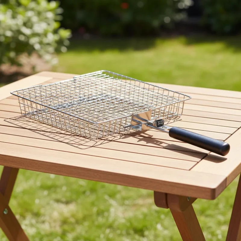 Grillmand – RVS grillrooster voor vis, groenten en kleine barbecuegerechten