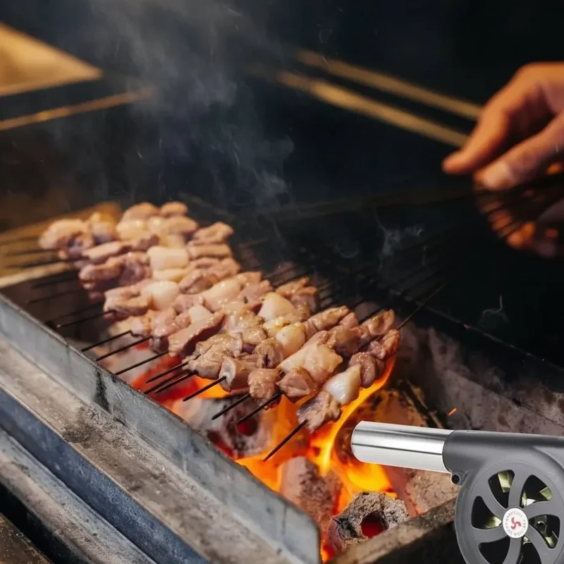 BBQ blaaspomp – Handmatige luchtblazer voor snel aansteken van houtskool