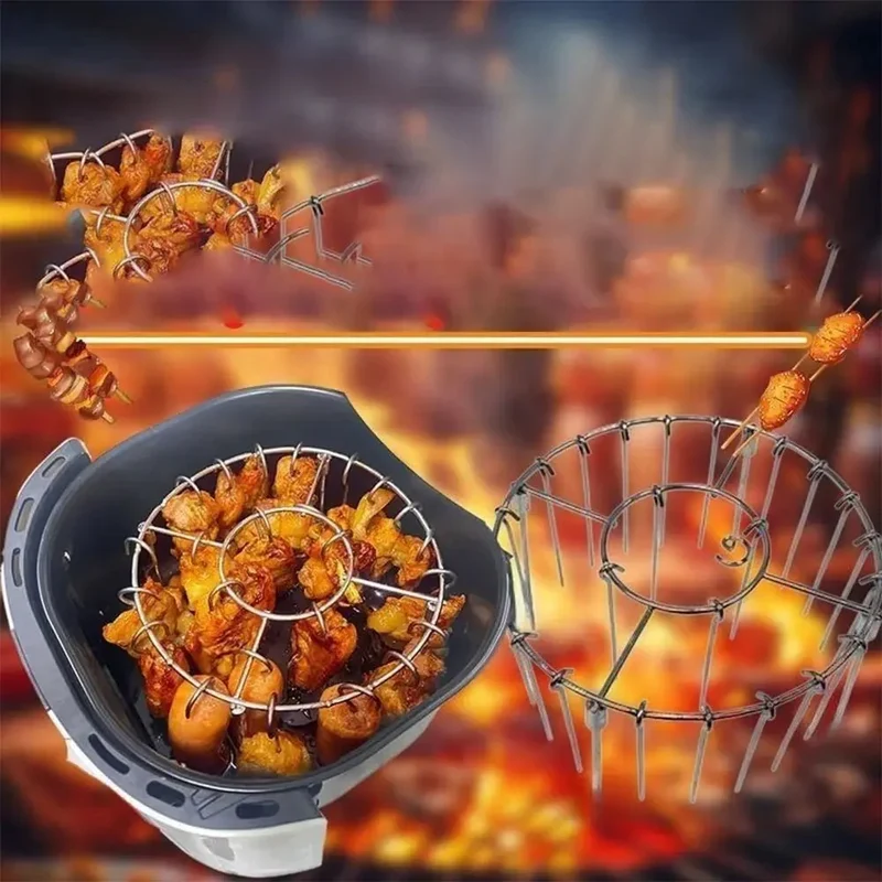 Spiezenrek – RVS grillhouder voor gelijkmatig grillen met spieshouder