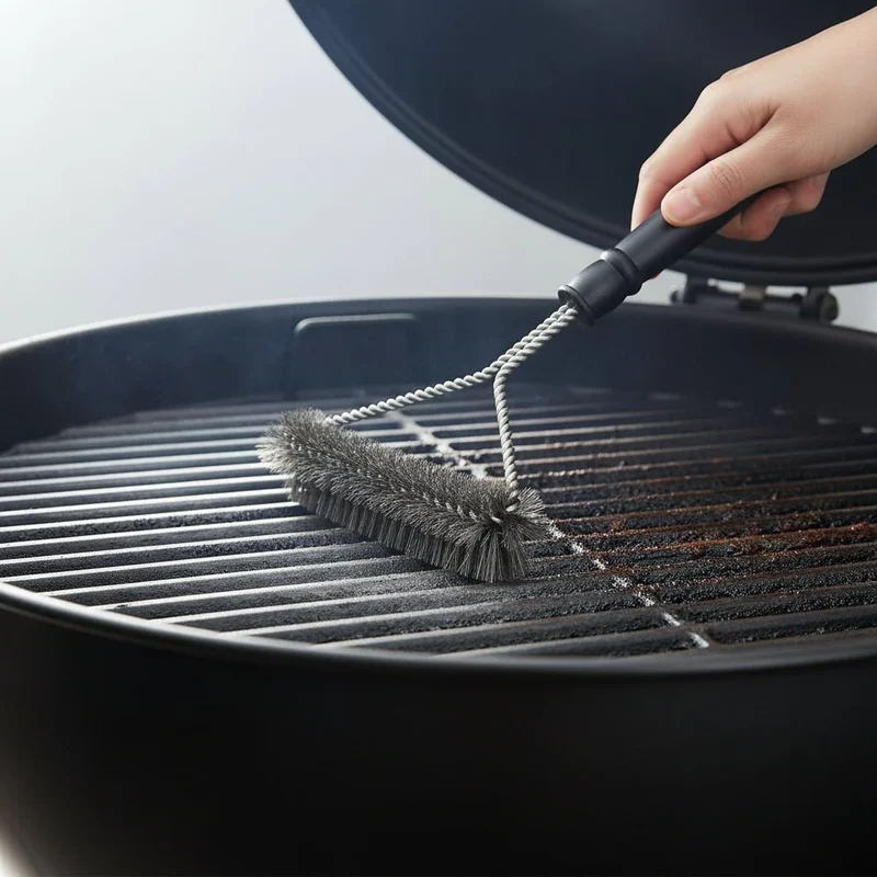 Grillborstel – RVS reinigingsborstel met stevige greep voor barbecue en rooster