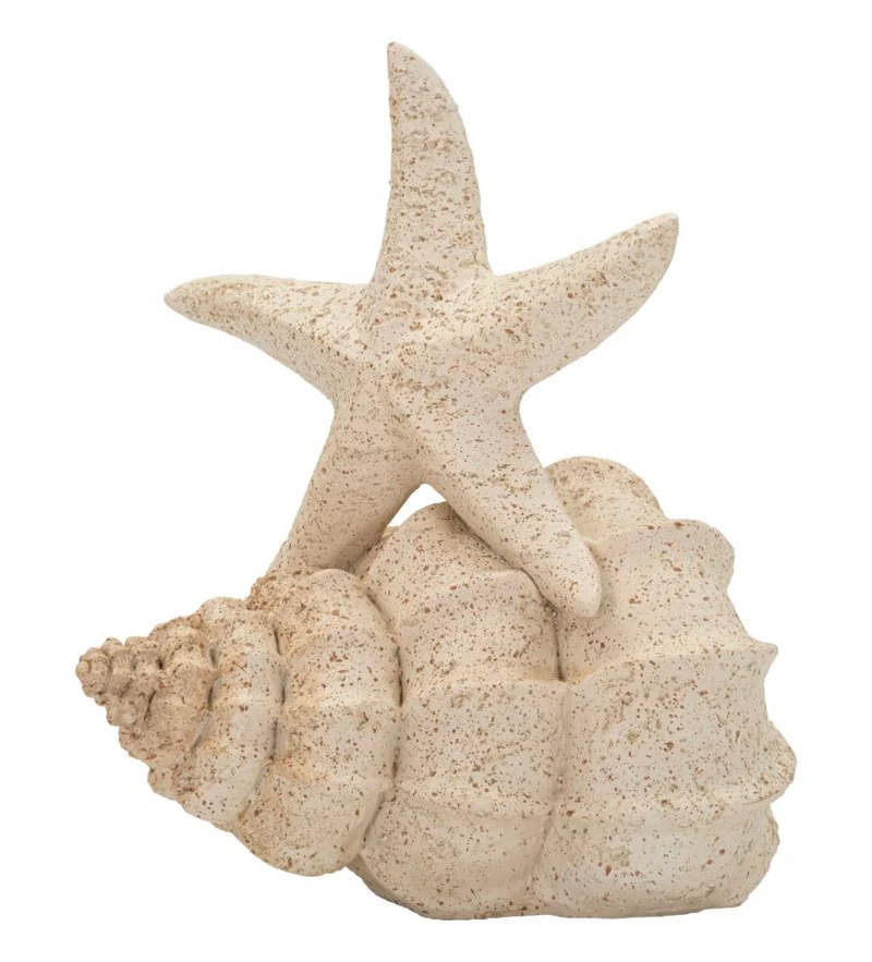 Decorazione Stella Marina Sand 18x13x21,2 cm in Resina Beige