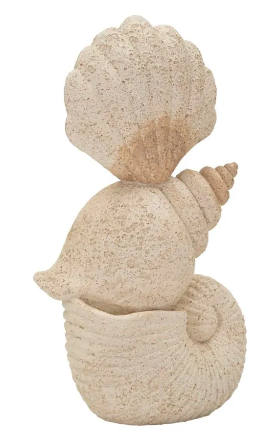 Decorazione Conchiglia Sand 17,2x10x30,2 cm in Resina Beige