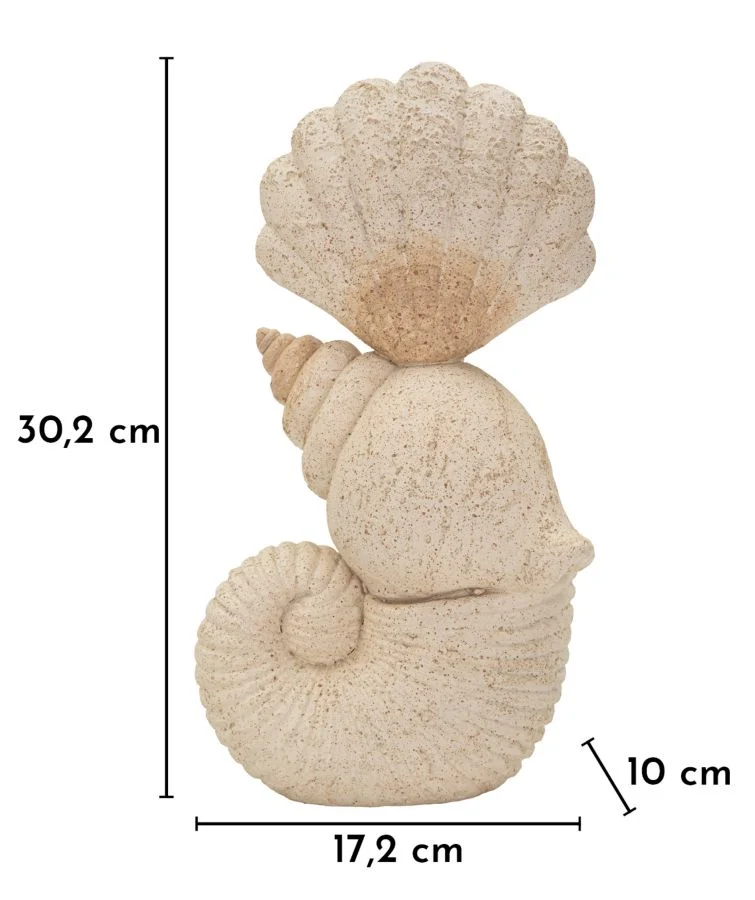Decorazione Conchiglia Sand 17,2x10x30,2 cm in Resina Beige