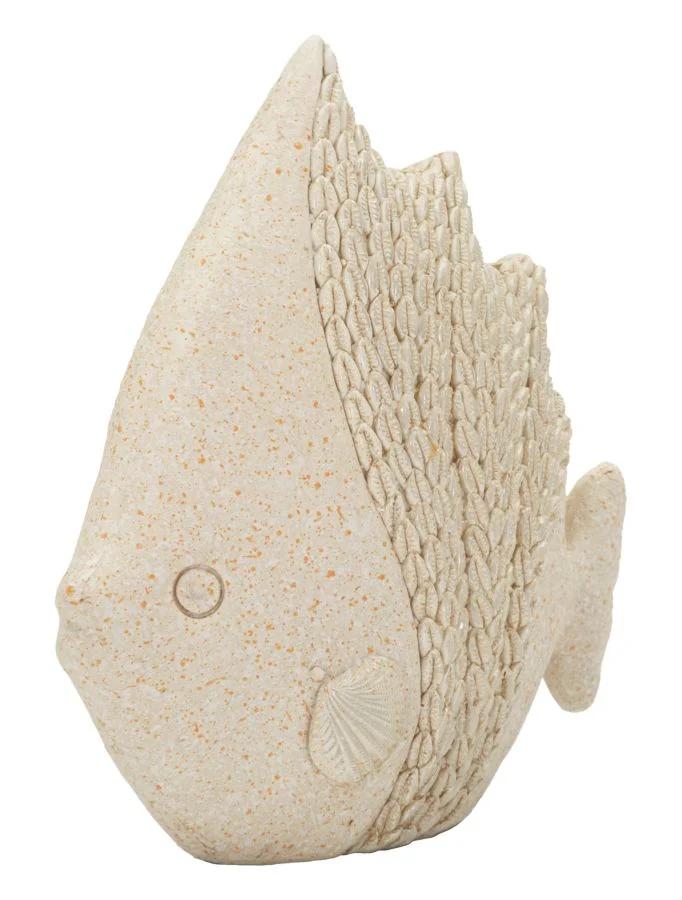 Decorazione Pesce Sand 16,7x6,5x16,8 cm in Resina Beige