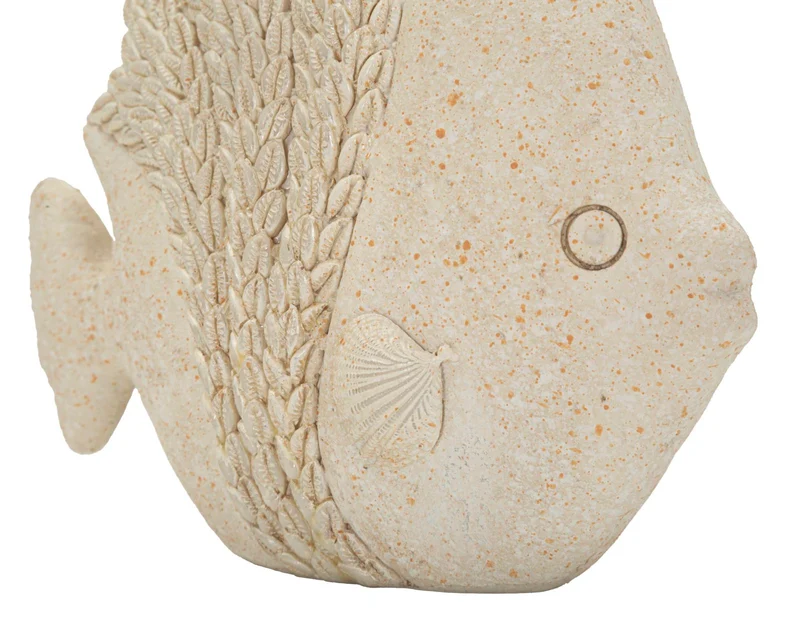 Decorazione Pesce Sand 16,7x6,5x16,8 cm in Resina Beige
