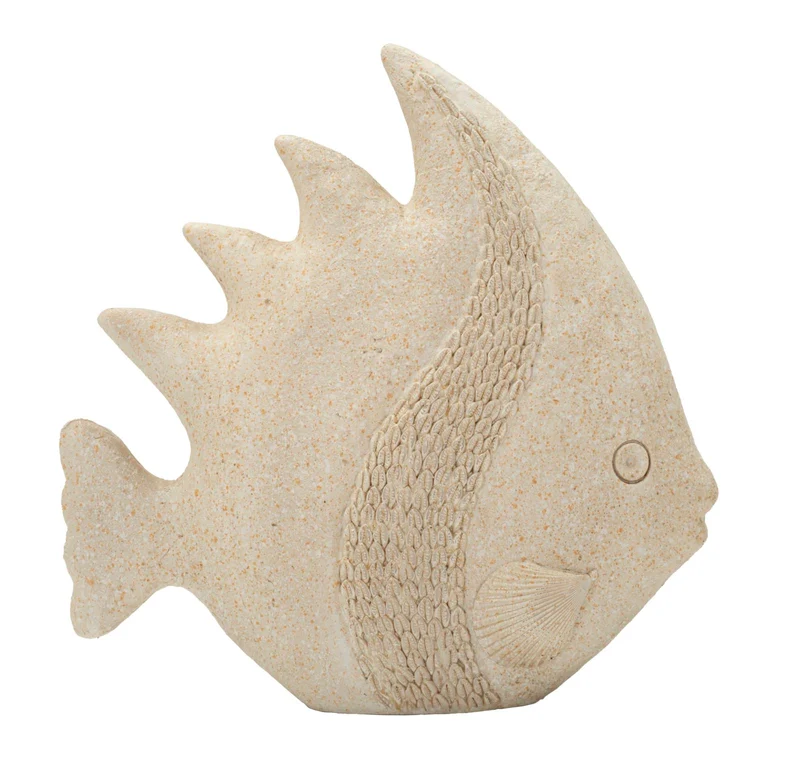 Decorazione Pesce Sand 25,3x8,6x24,5 cm in Resina Beige