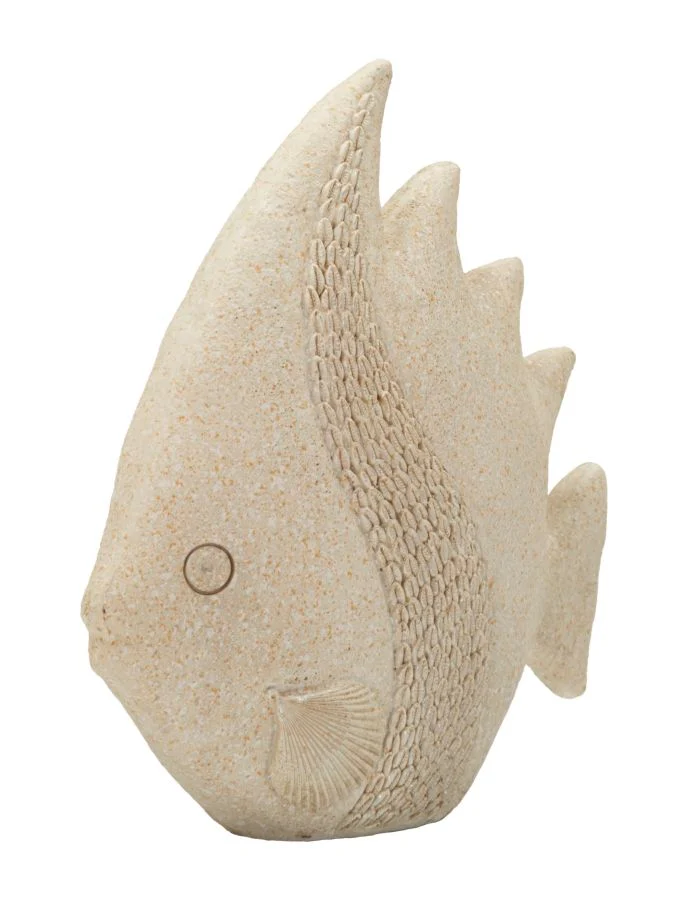 Decorazione Pesce Sand 25,3x8,6x24,5 cm in Resina Beige
