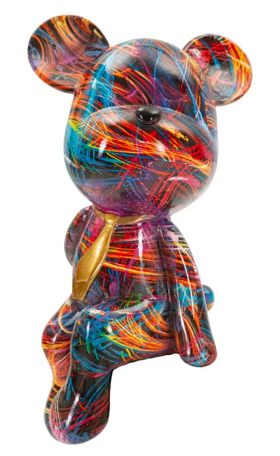 Decorazione Orsetto Psyco 10,5x12x23,5 cm in Resina Multicolor