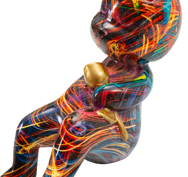 Decorazione Coniglietto Psyco 21,5x10x22 cm in Resina Multicolor