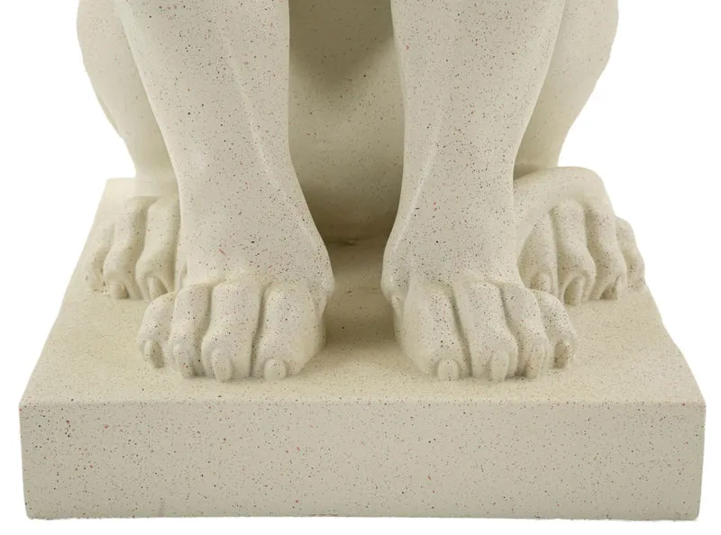 Decorazione Leone Stons 17,5x25x40 cm in Resina Crema